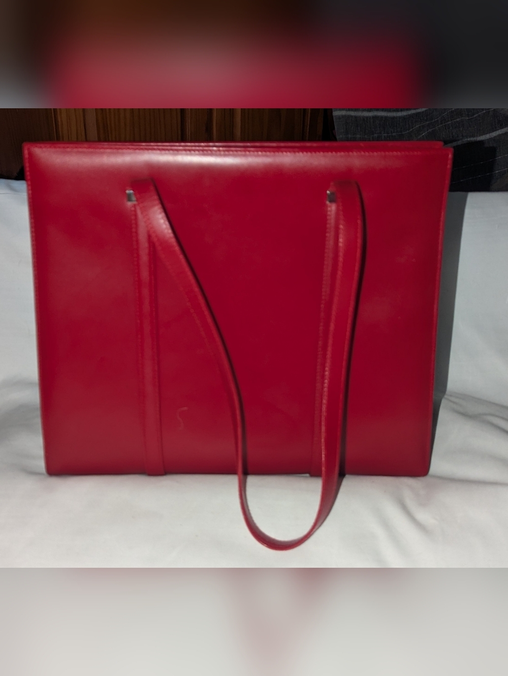 Vintage T Anthony LTD Italy Red Leather Structured Tote Bag
